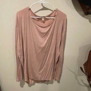 Pink plain long sleeve shirt